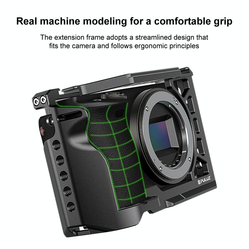 Metal Camera Cage For Sony A6500 / A6400 / A6300 / A6000 - Stabilizer Rig Black-1915196671743102981