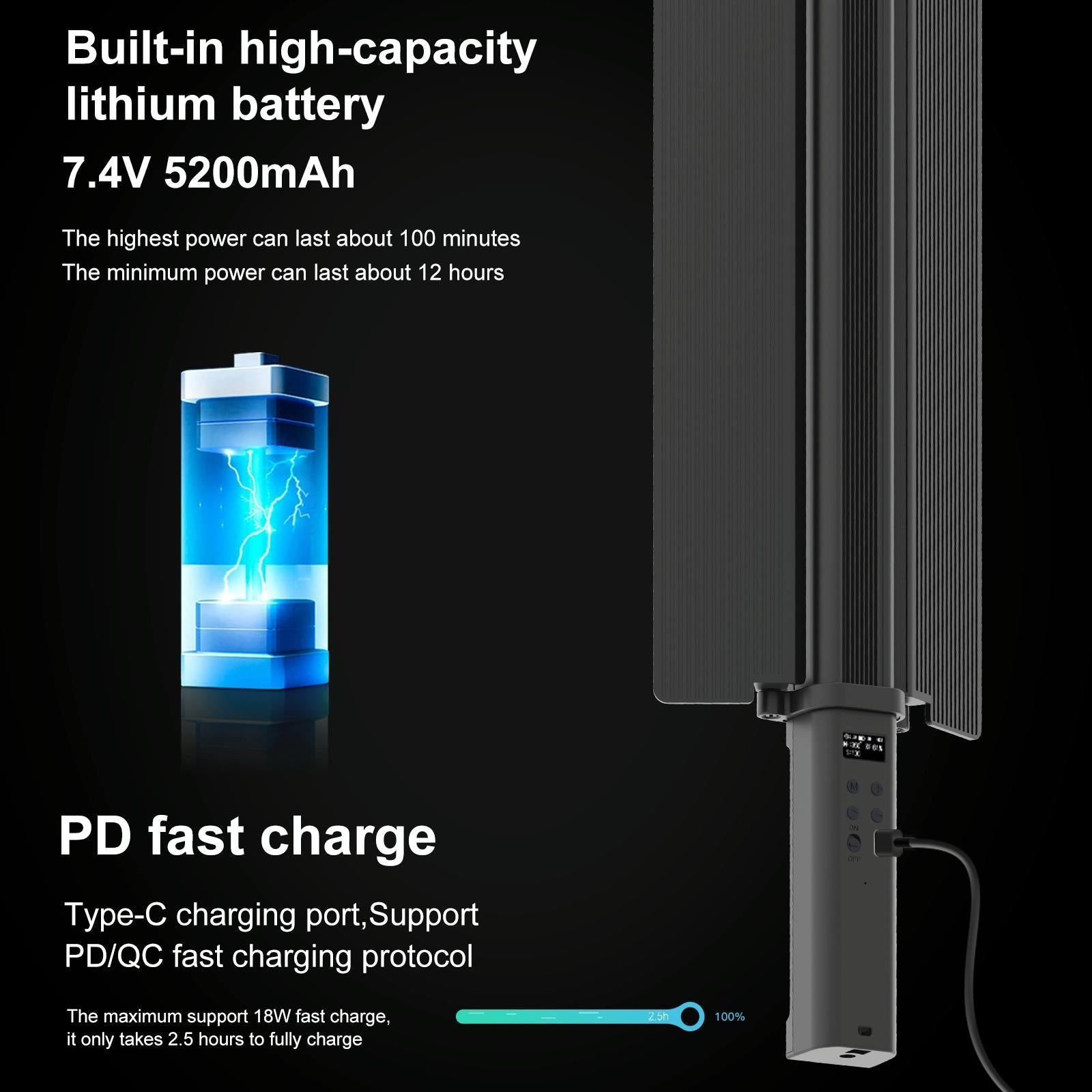 Rgb Handheld Stick Light With 72 Leds And Barndoor-1915197214246965254