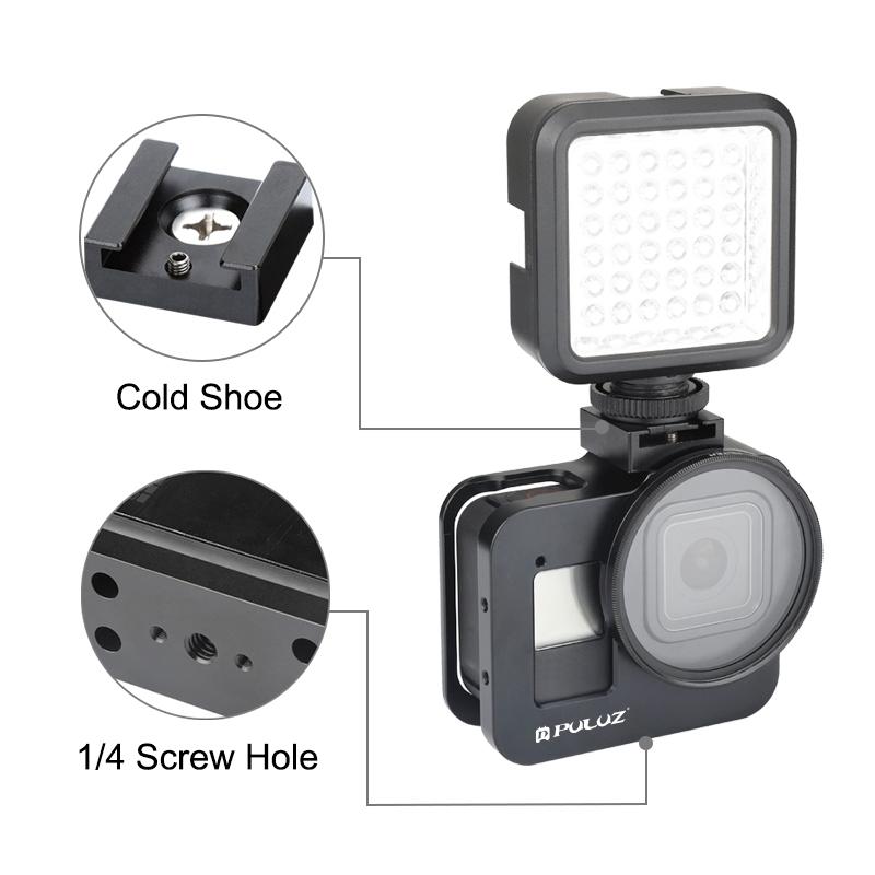 Aluminum Protective Cage With 52Mm Uv Lens For Gopro Hero8-1915196505392812035