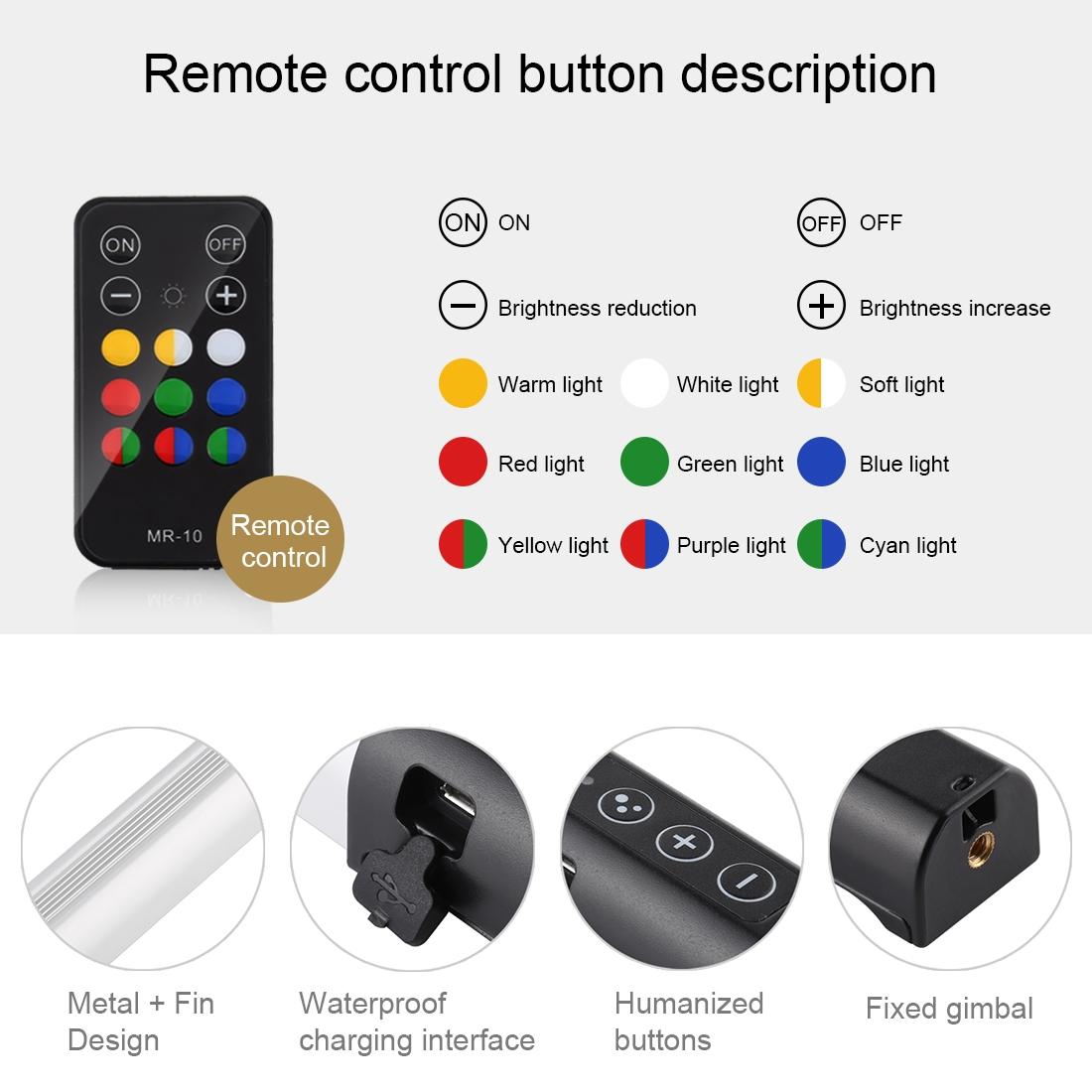 Adjustable Led Fill Light With Remote - Rgb Colour Handheld-1915196679901024259