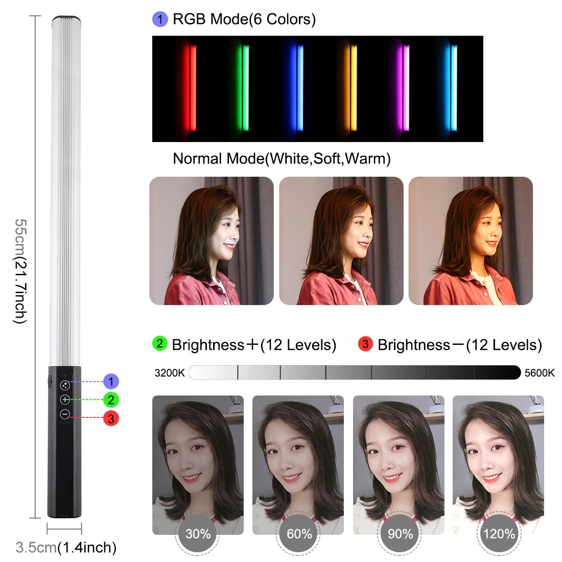 Adjustable Led Fill Light With Remote - Rgb Colour Handheld-1915196679901024260