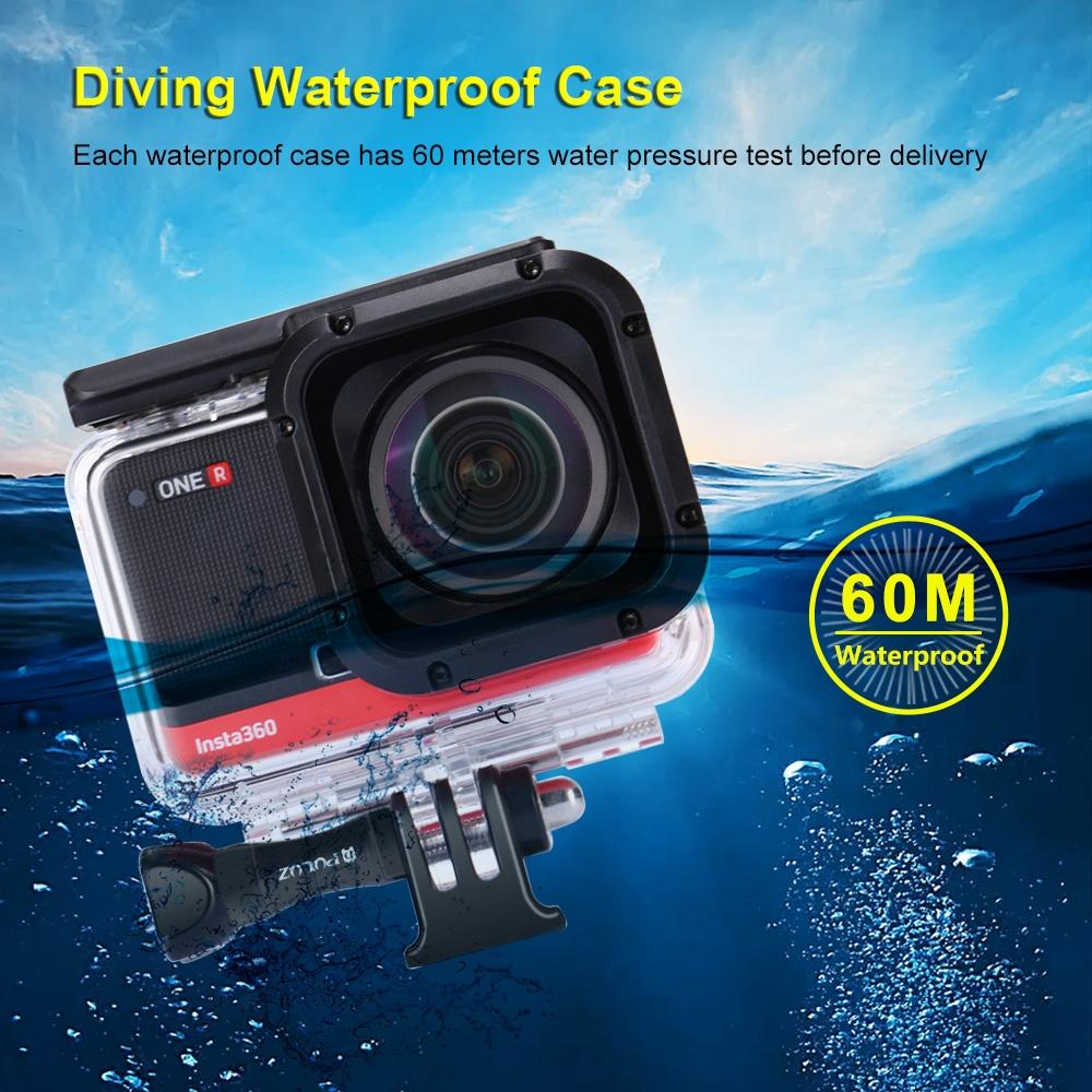 60M Waterproof Diving Case For Insta360 One R 4K Camera-1915196605590540292