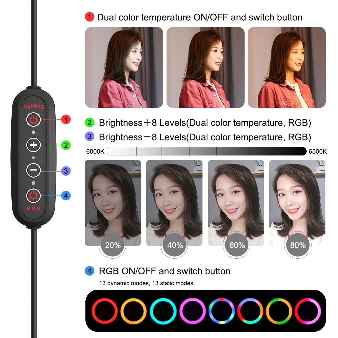 10.2 Curved Led Ring Light With Dual-Colour Temperature Remote And Tripod-1915196748012326919