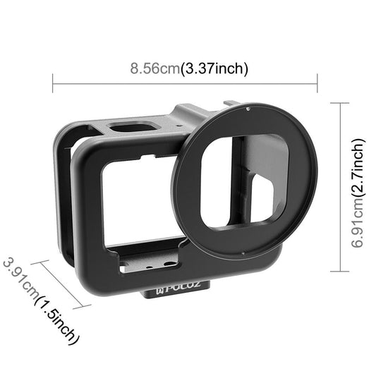 Aluminum Protective Cage For Gopro Hero With Uv Lens And Insurance Frame-1915196498111500290