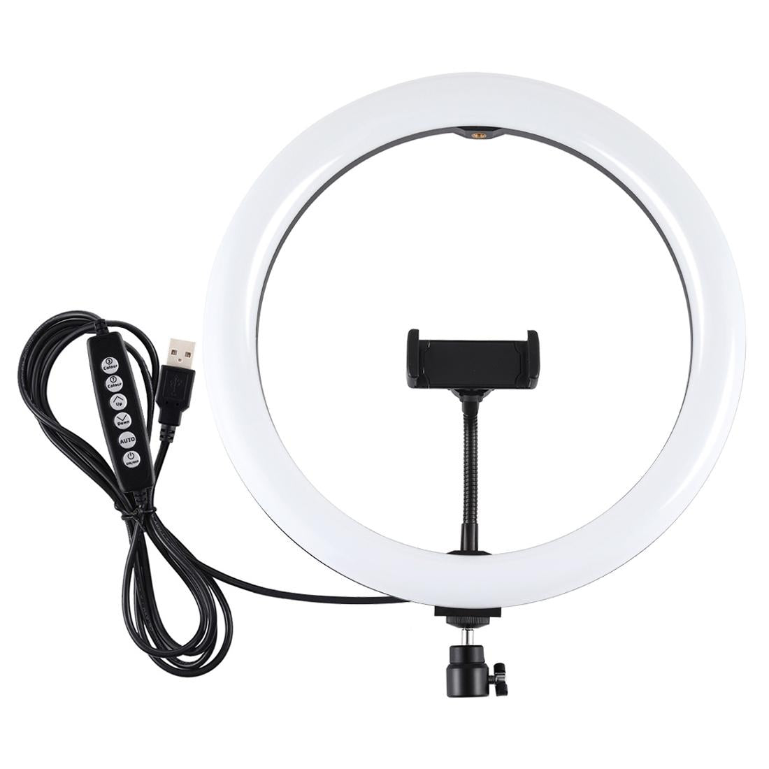 30Cm Curved Surface Led Ring Light With Tripod And Phone Clamp - 10 Modes 8 Colours Usb Powered-1915196749958483969