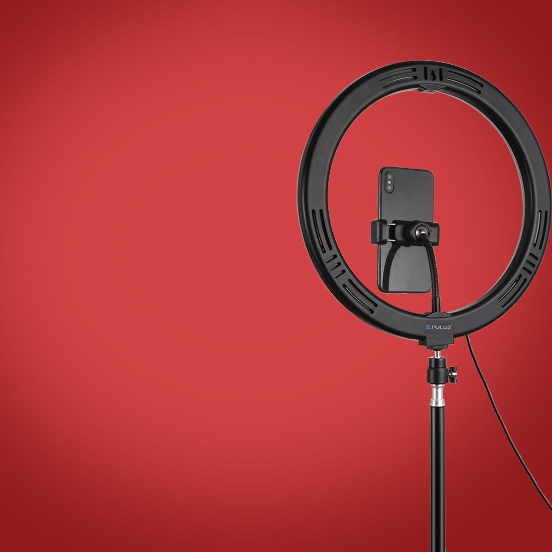 30Cm Curved Surface Led Ring Light With Tripod And Phone Clamp - 10 Modes 8 Colours Usb Powered-1915196749958483974