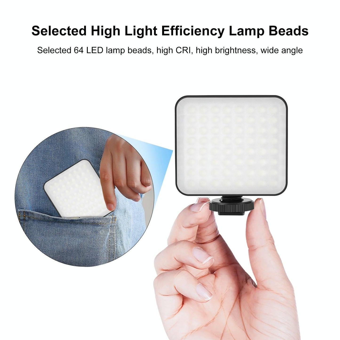 5W 64Led Fill Light For Camera / Camcorder - Black-1915196501987037189