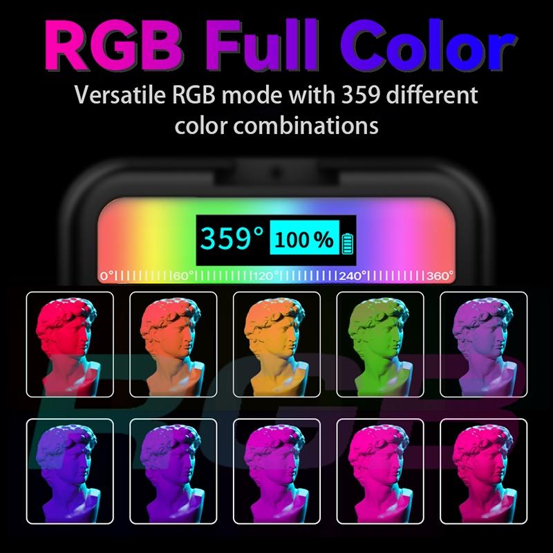 Handheld Camera Led Light - Full Colour Beauty Fill - Black-1915196680081379332