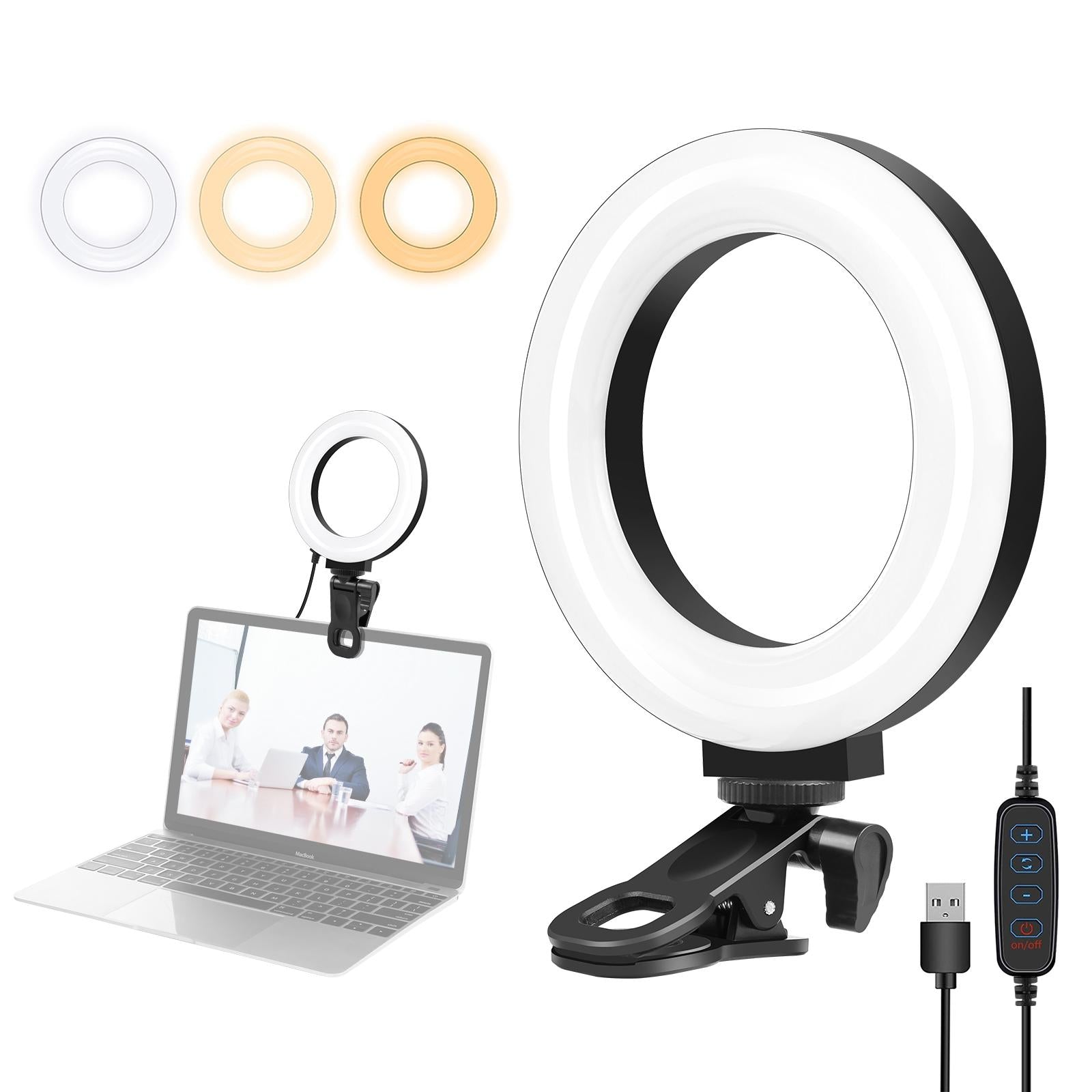 Usb Ring Selfie Light With Dual Colour Temperature And 3 Modes - 4.7 Inch-1915196801590366208