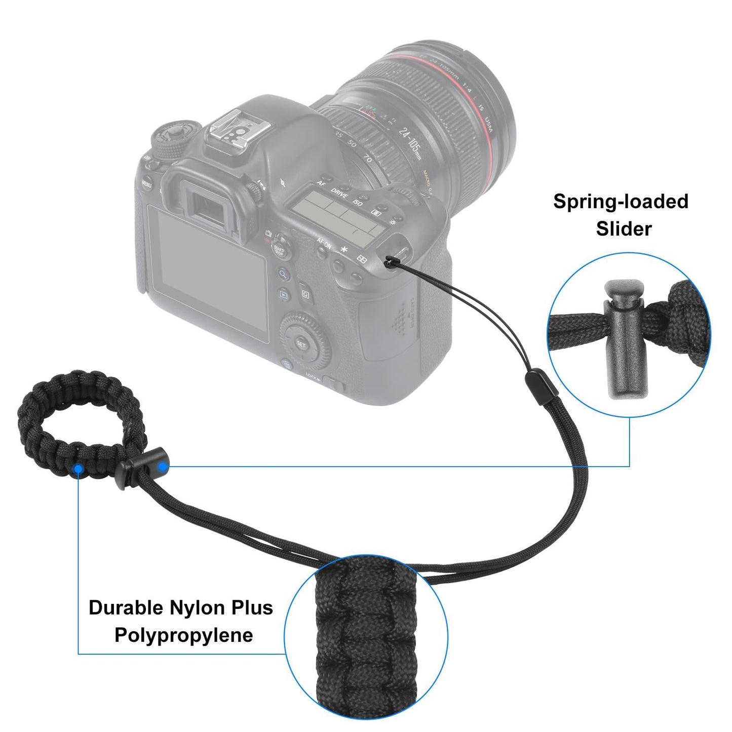 Adjustable Anti-Lost Camera Wrist Strap - Braided Sport-1915196508421099522