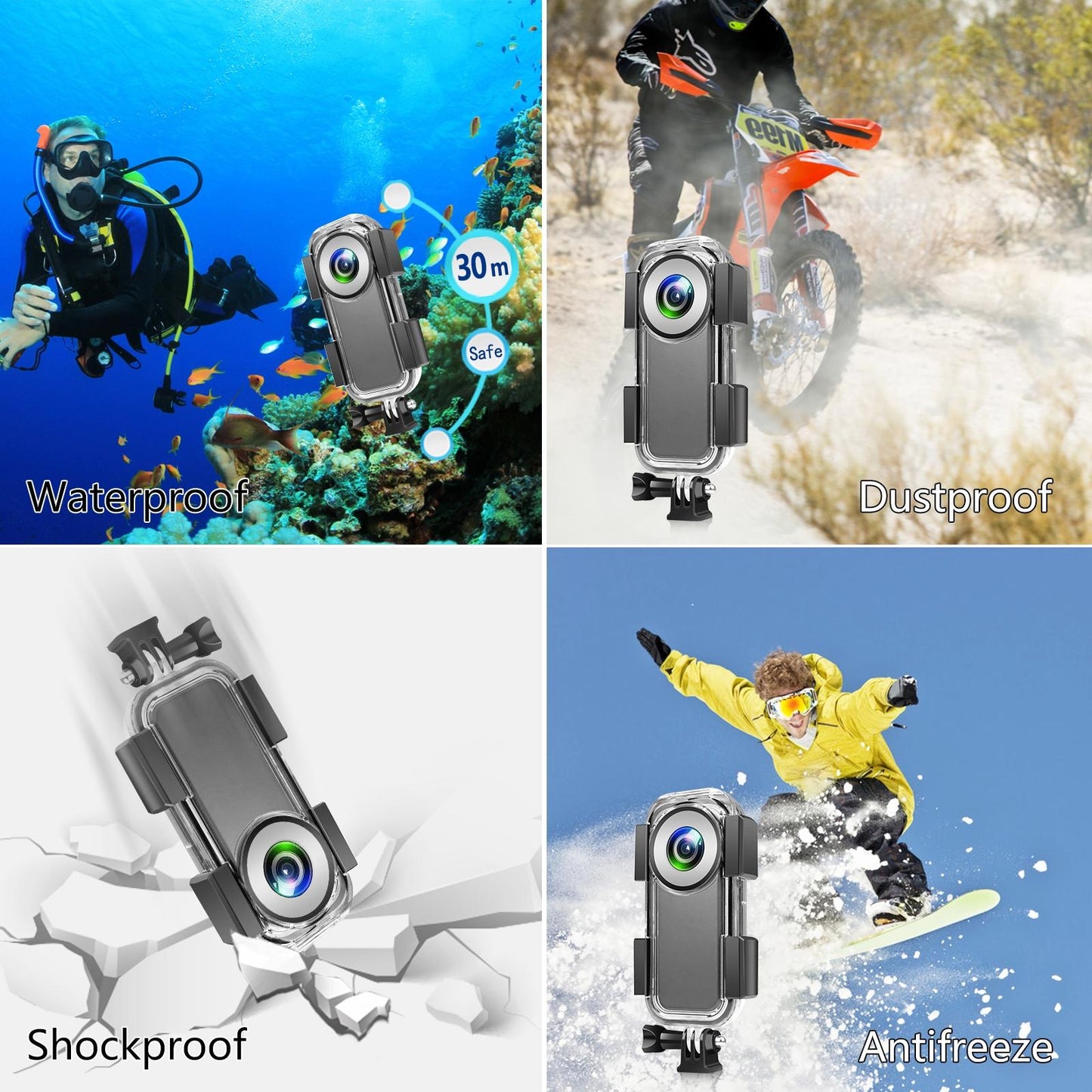 Waterproof Housing For Insta360 One X2 - 30M Depth-1915196605397602309