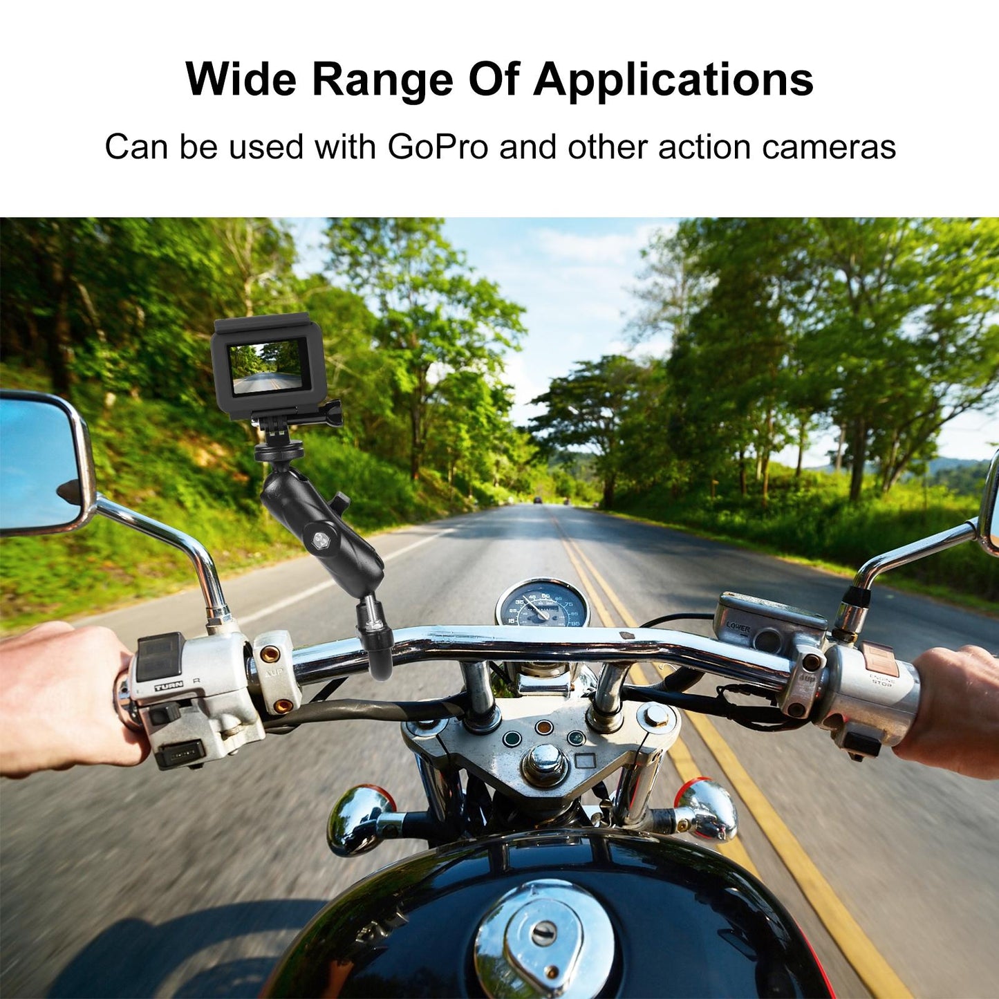 Motorcycle Handlebar Fixed Mount U Bolt Base Holder For Gopro And Other Action Cameras-1915196694312652804