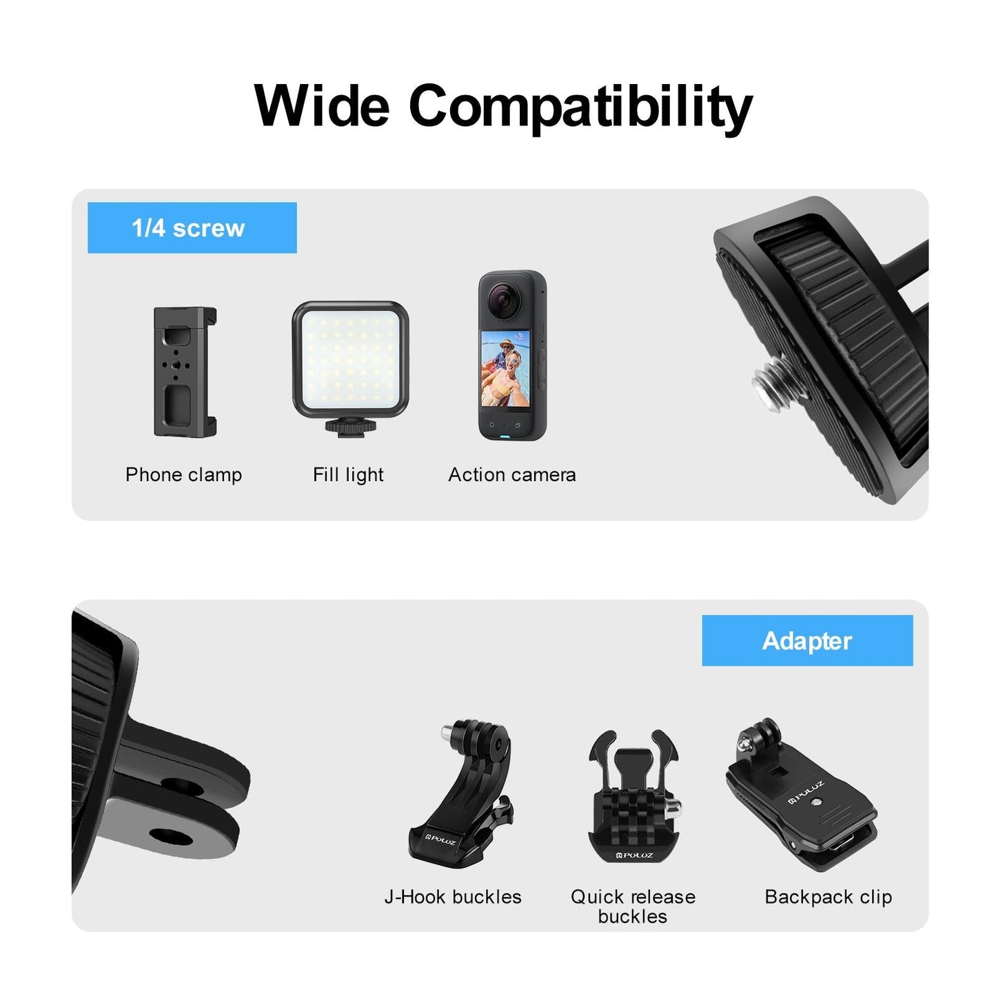 Adjustable Action Camera Tripod Adapter - 1 / 4 Screw-1915196748167516164