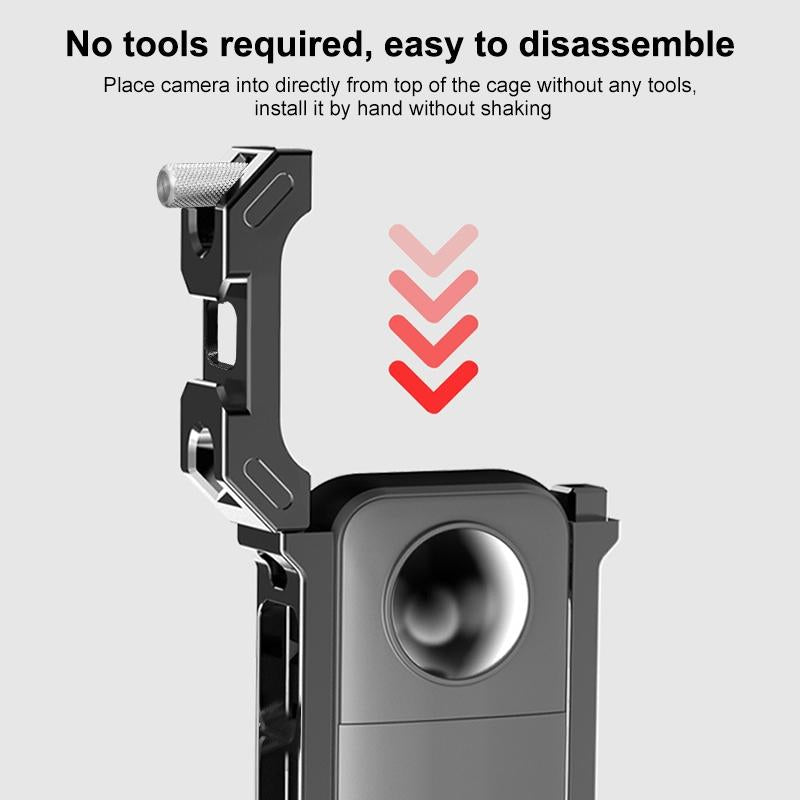 Metal Protective Cage For Insta360 X3 With Cold Shoe And Tripod Adapter-1915196762809831427