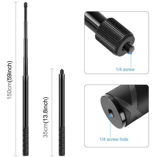 Metal Selfie Stick For Insta360 One Rs X2 X3 X4 - 150Cm-1915197472720949250