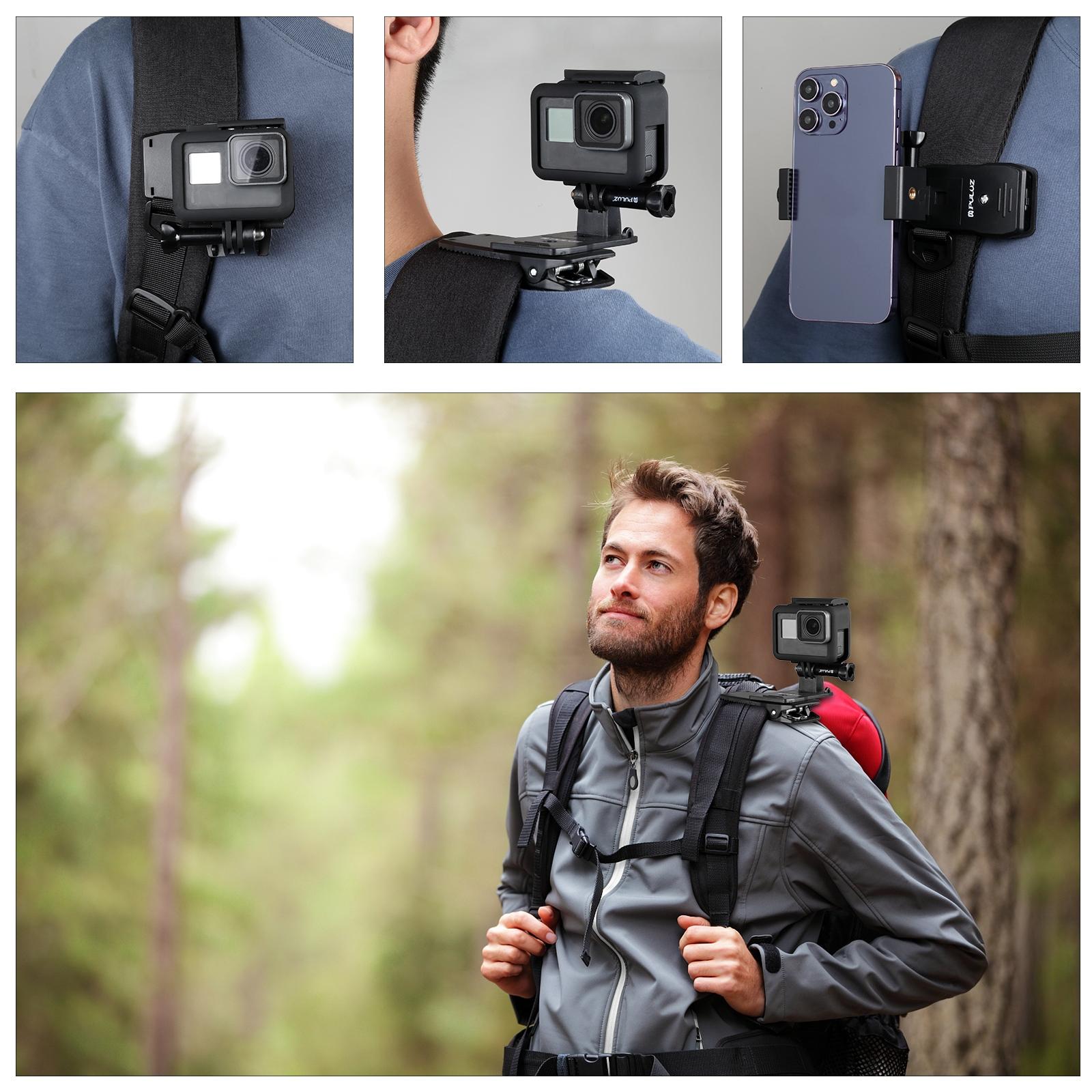 360 Degree Rotating Backpack Hat Mount With Phone Clamp Kit-1915197533559328773