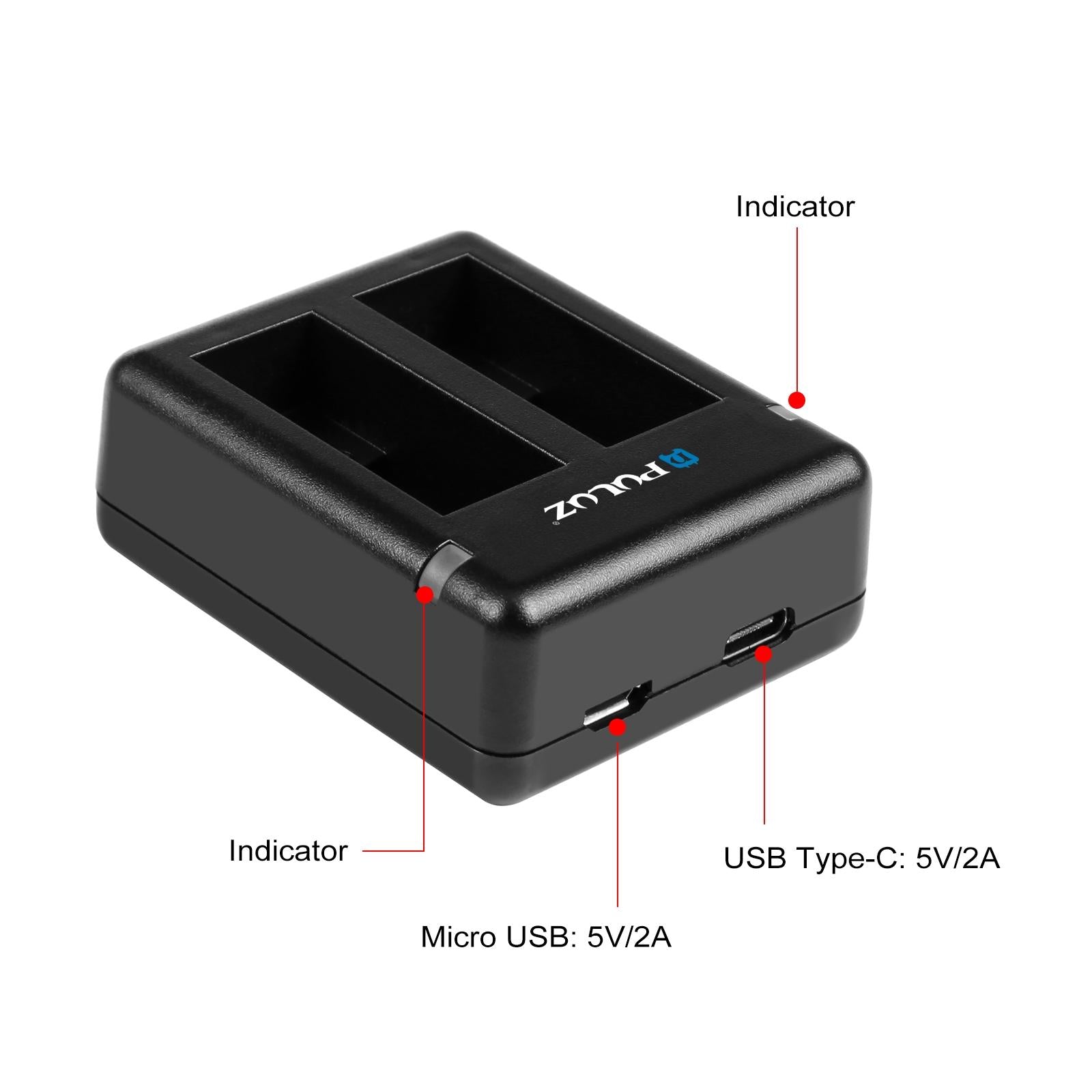 Dual Usb Charger For Gopro Hero 9 / 10 / 11 / 12 - Dual Batteries-1915196500787466243