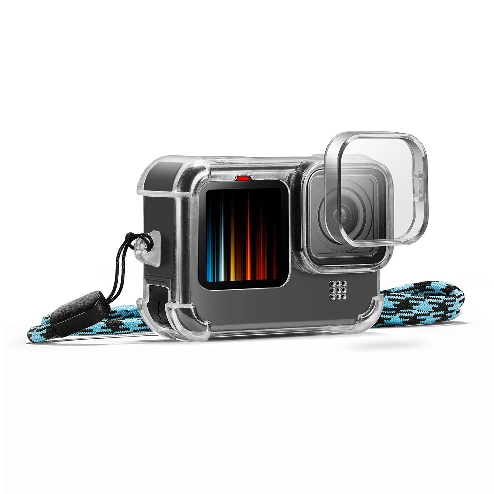 Tpu Case With Lens Cap And Neck Strap For Gopro Hero 9 / 10 / 11 / 12-1915196604000899072