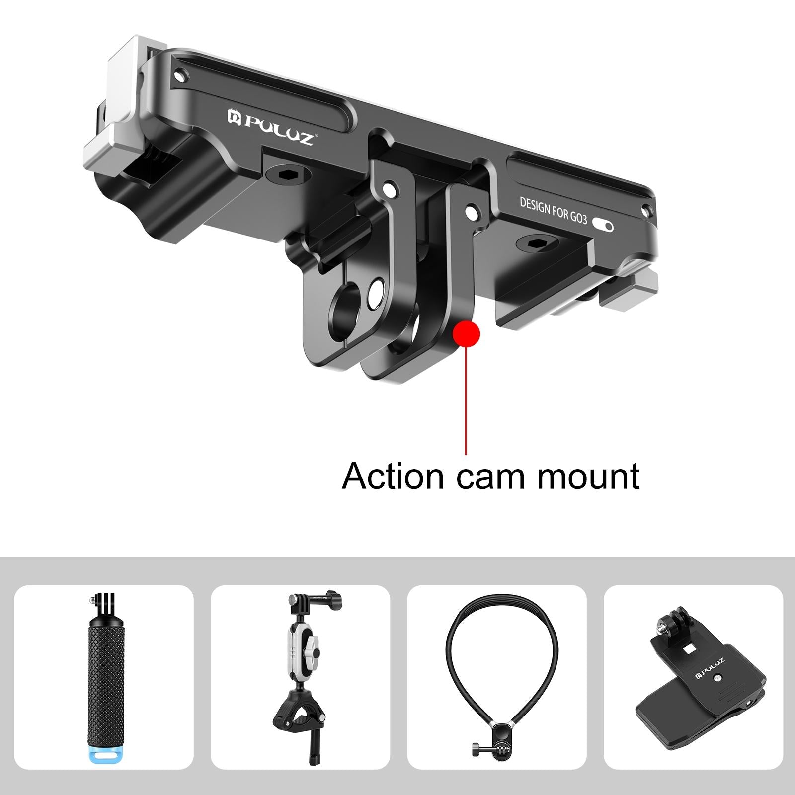 Aluminum Alloy Quick Release Base For Insta360 Go3 - Magnetic Mount-1915196724276760580