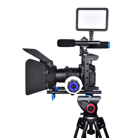 Protective Dslr Camera Cage With Stabilizer And Top Handle - Black-1915196736180195330