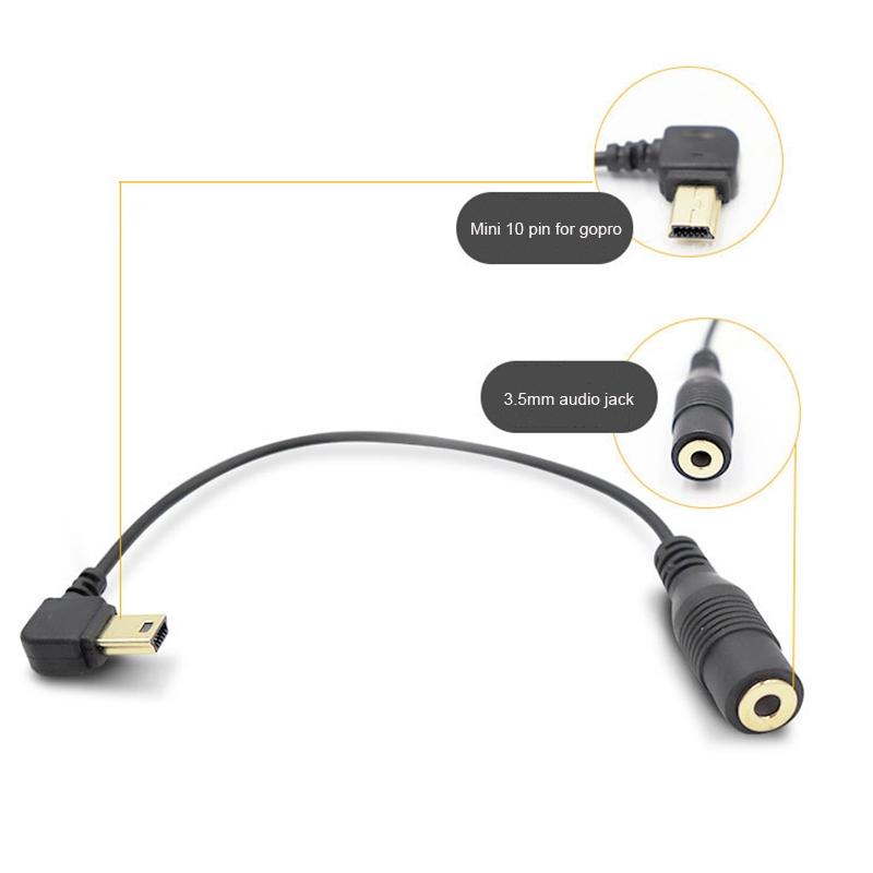 10 Pin Mic Adapter Cable For Gopro Hero4 / 3 / 3 - 16.5Cm Length-1915197034269380611