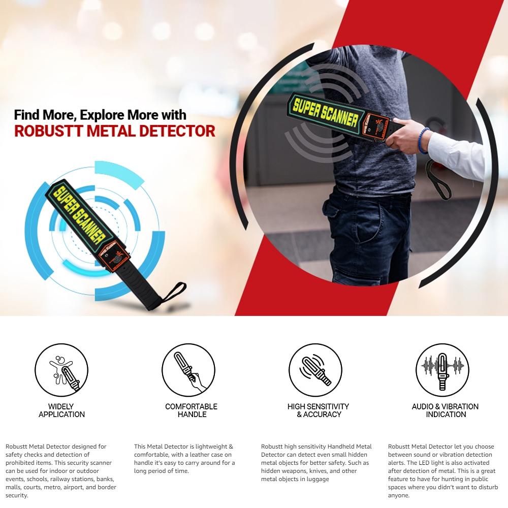 Hand-Held Metal Detector - 60Mm Detection Distance-1922443403627466759