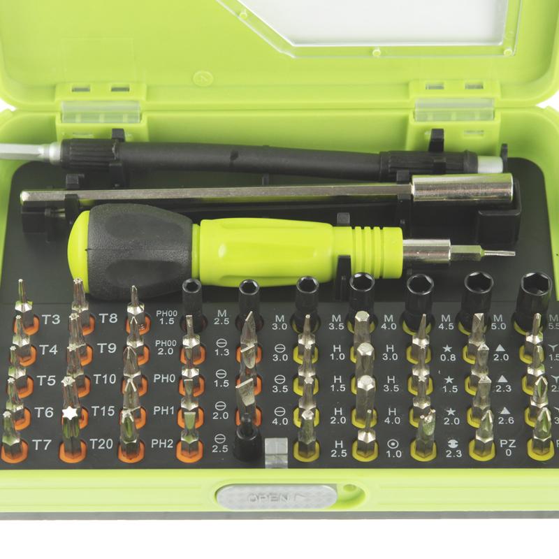 Versatile 53-Piece Precision Screwdriver Set - Green-1915197019568345090