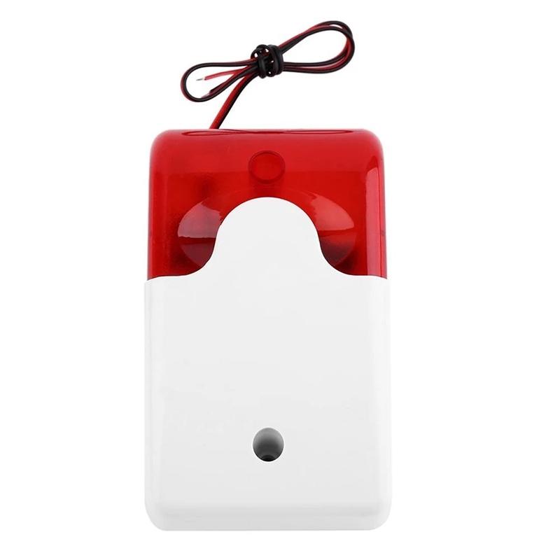 Compact Red Strobe Siren For Security Alarm-1915196987595165696