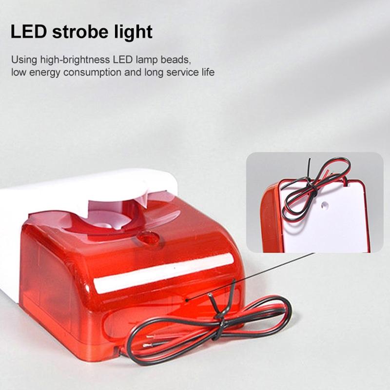 Compact Red Strobe Siren For Security Alarm-1915196987595165699