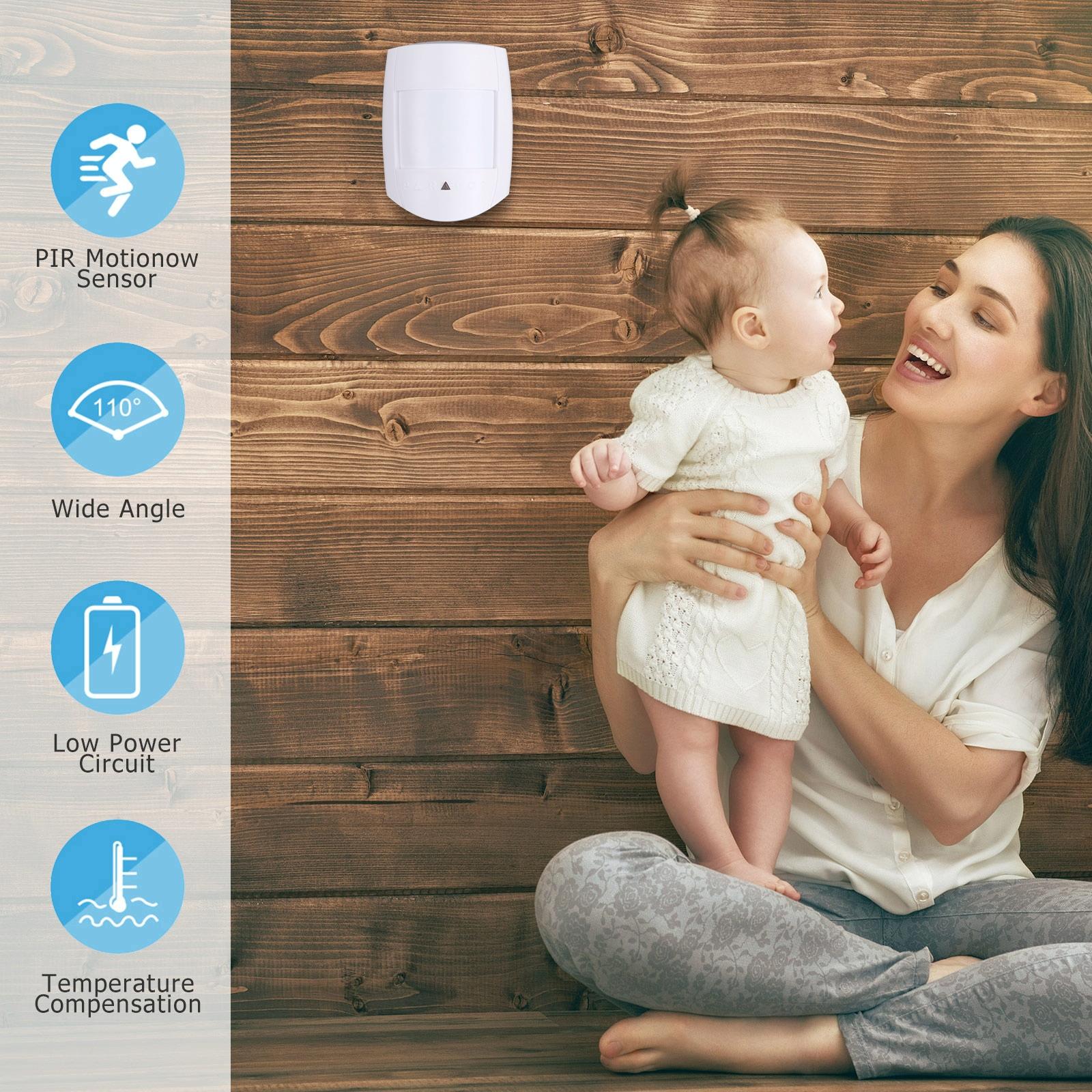 Adjustable 2-Level Pir Motion Sensor For Home Security - White-1915197401900126213