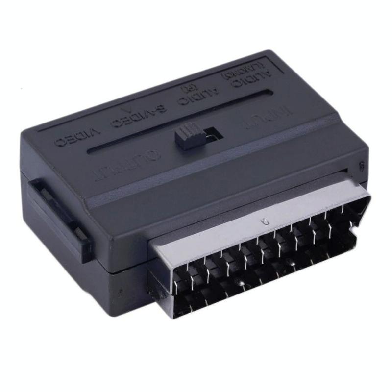 Scart Male To S-Video & 3 Rca Audio Adapter - Black-1915198276588670977