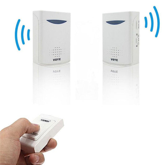 Double-Receiver Wireless Door Bell With Remote Control - White-1915197878637301761