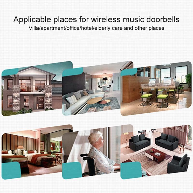 Double-Receiver Wireless Door Bell With Remote Control - White-1915197878637301766
