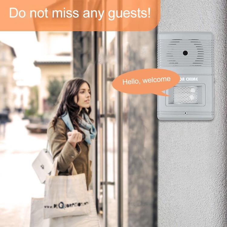 Grey Wireless Door Chime For Visitor Alert-1915197797435576327