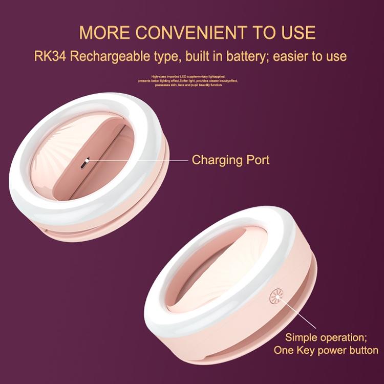 Rechargeable Selfie Light Clip For Beauty And Flash Fill - Black-1915196712415268869