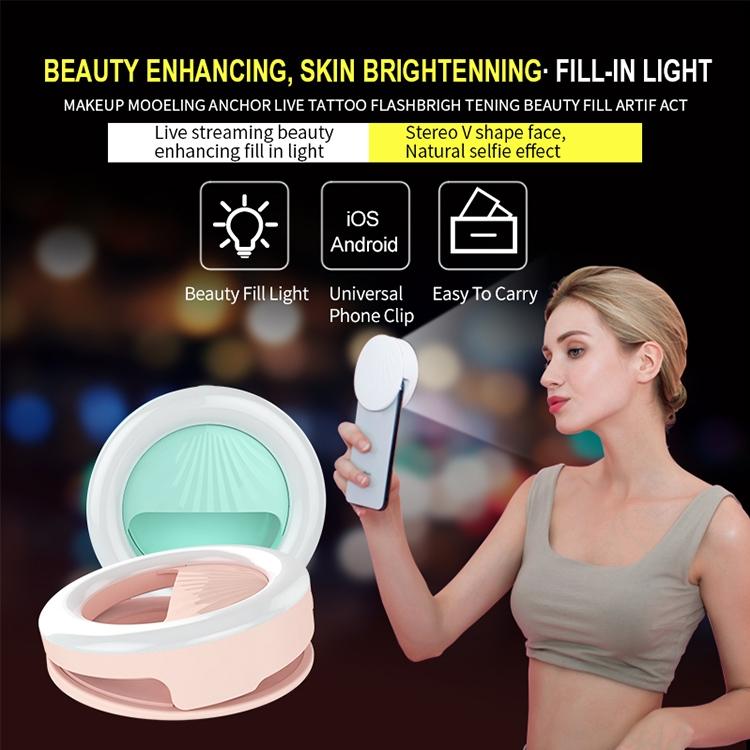 Rechargeable Selfie Light Clip For Beauty And Flash Fill - Black-1915196712415268873