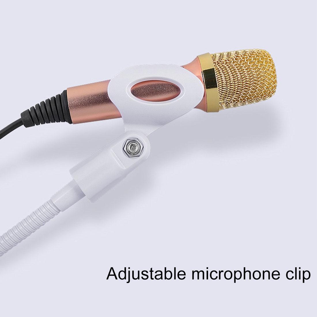 Universal Cell Phone Holder With Selfie Ring Light Microphone Clip & 3-Colour Light Adjustment For Studio Recording Live Broadcast Ktv White-1915196629716176899