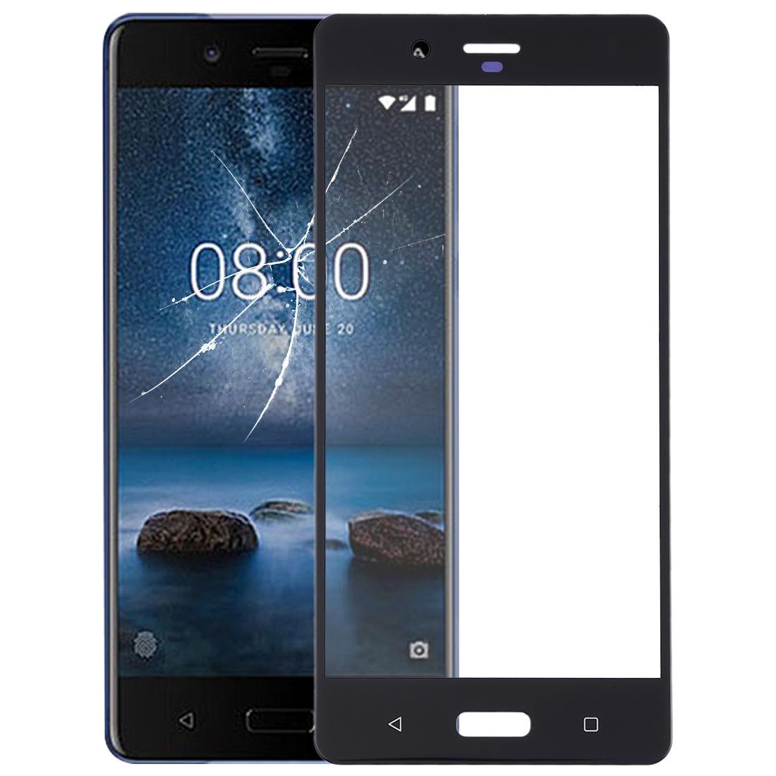 Replacement Front Screen Glass For Nokia 8 - Black-1915196575089561601