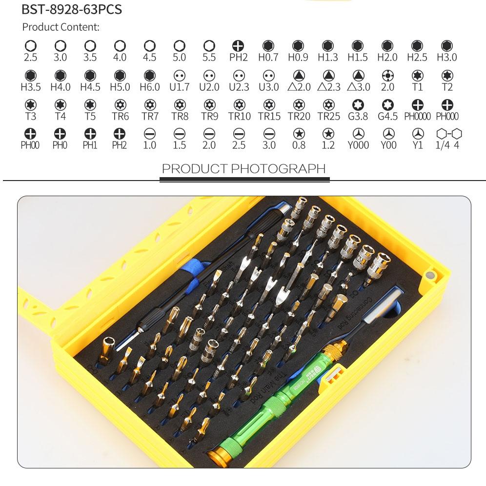 63-Piece Magnetic Screwdriver Set By Best Bst - Professional Bit Driver Kit-1915197383948505090