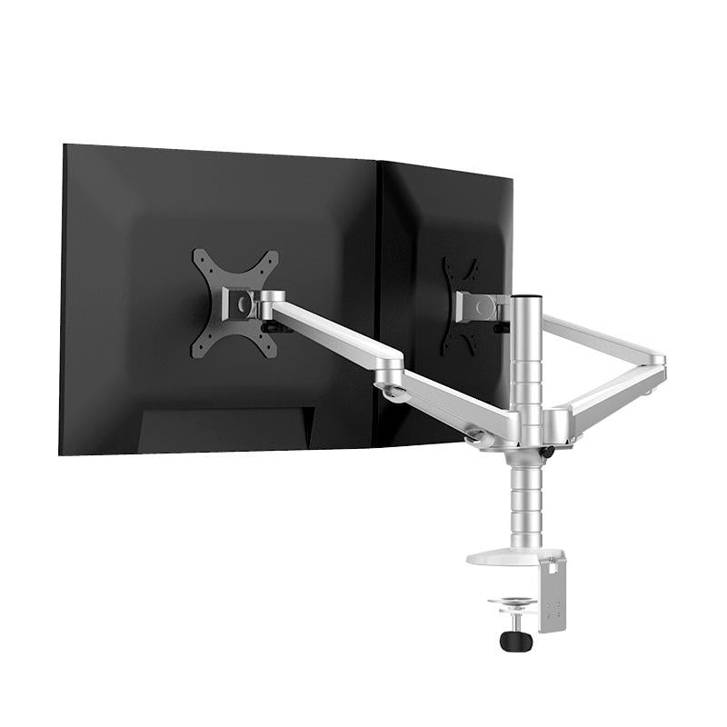 Double Arm Aluminum Desktop Monitor Mount Stand - Compact-1915197682872356868