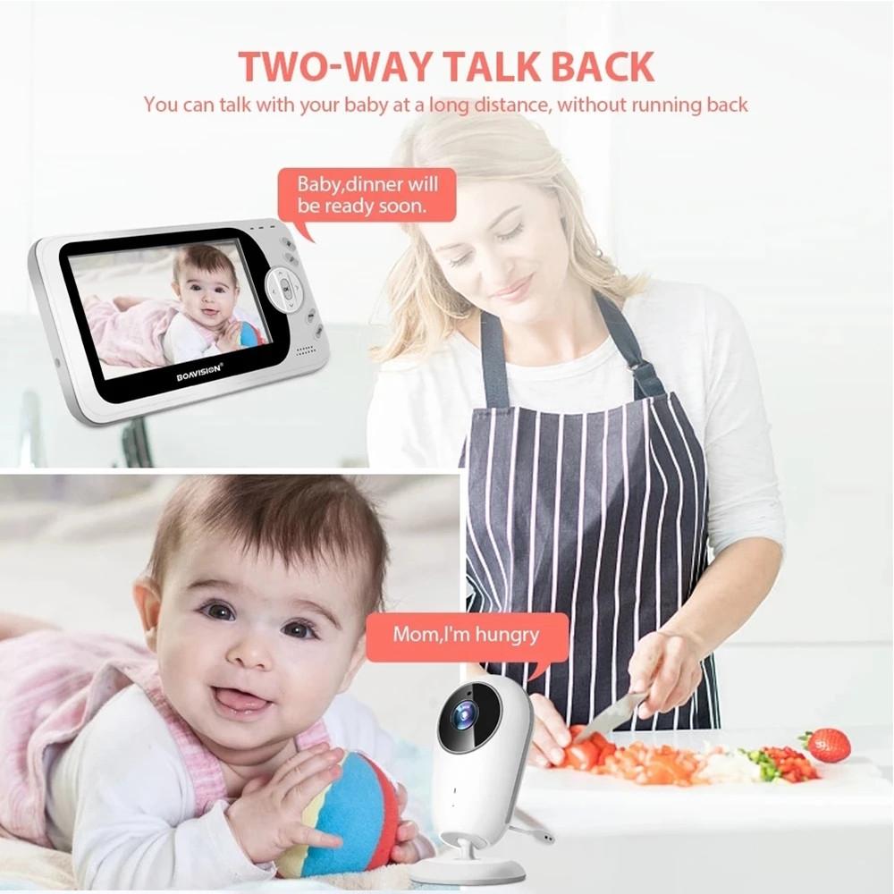 Wireless Baby Monitor With Night Vision Camera - 4.3 Inch Screen-1915196526909591556