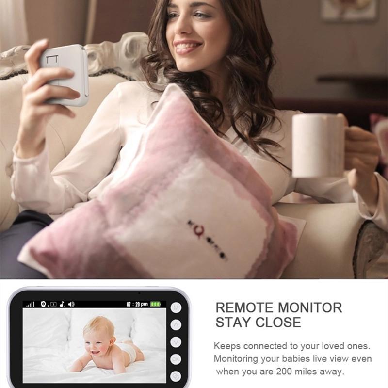 360-Degree Wireless Baby Monitor With Night Vision Camera - 4.3 Inch-1915196524871159811