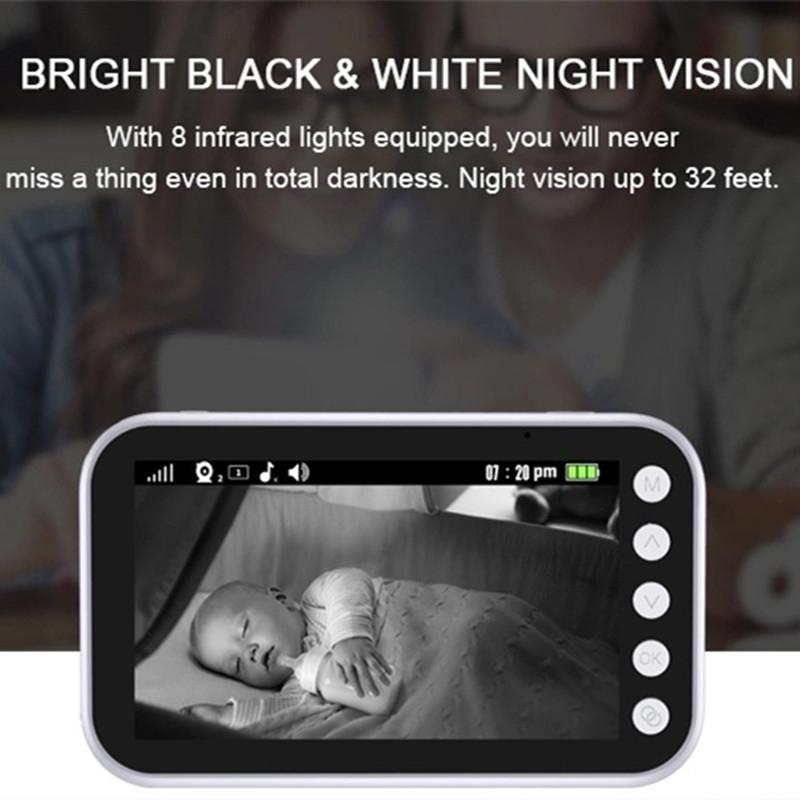 360-Degree Wireless Baby Monitor With Night Vision Camera - 4.3 Inch-1915196524871159813