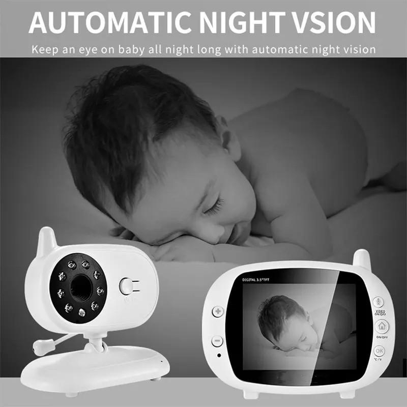 Wireless Baby Monitor With Night Vision And Temperature Display - 3.5 Inch-1915196526368526341