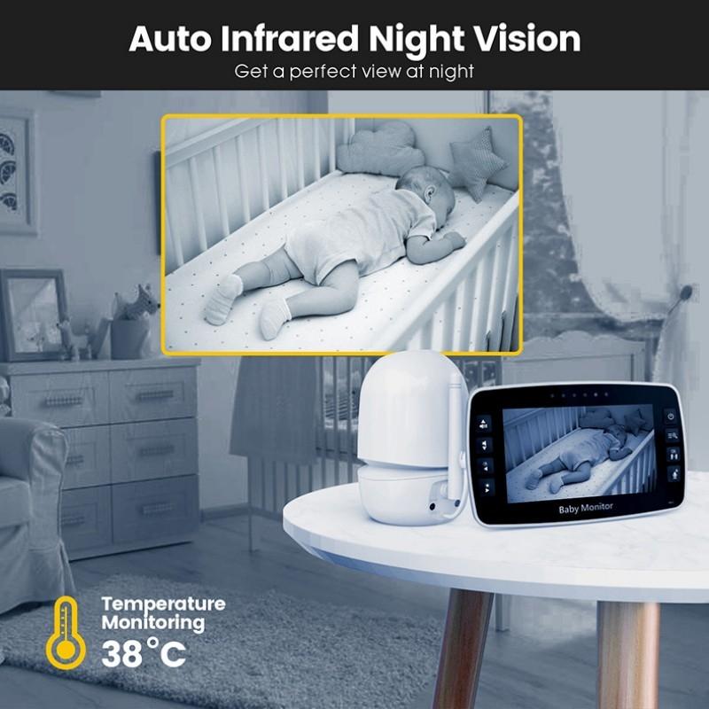 Smart Night Vision Baby Monitor With 4.3 Colour Display And Zoom-1915196529199681539