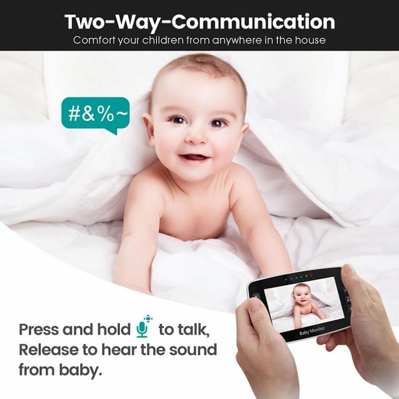 Smart Night Vision Baby Monitor With 4.3 Colour Display And Zoom-1915196529199681540