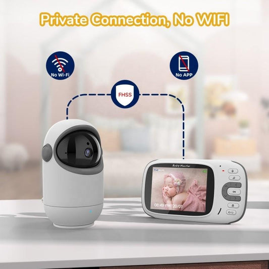Wireless Digital Video Baby Monitor With Rotating Camera - 3.2 Inch-1915196528130134018