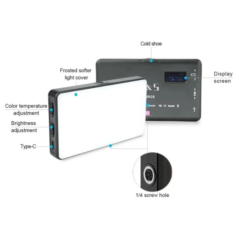 Rgb Led Video Light For Vlogging And Photography - Full Colour Fill Light-1922443474481844228