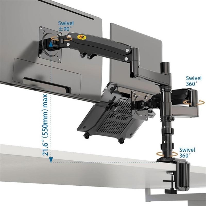 Full Motion Dual Arm Clamp For 22-32 Inch Lcd Tv Monitor Desk Holder With Gas Spring-1915197149721792513
