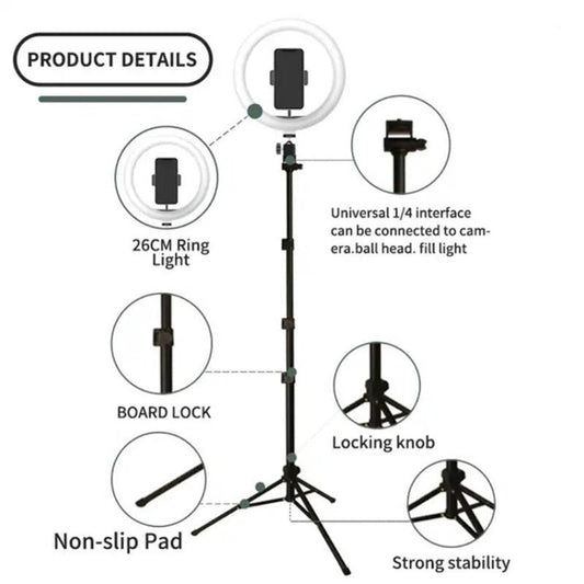 10 Inch Ring Light Set For Live Streaming And Beauty Stand-1915197400830578690